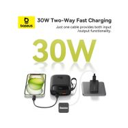 Baseus Qpow 2P černá 10000mAh/30W powerbanka s vestavným duálním kabelem typu C - 2
