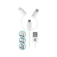 Forever 3IN1 bílý USB-microUSB,Iphone5,USB-C - 1