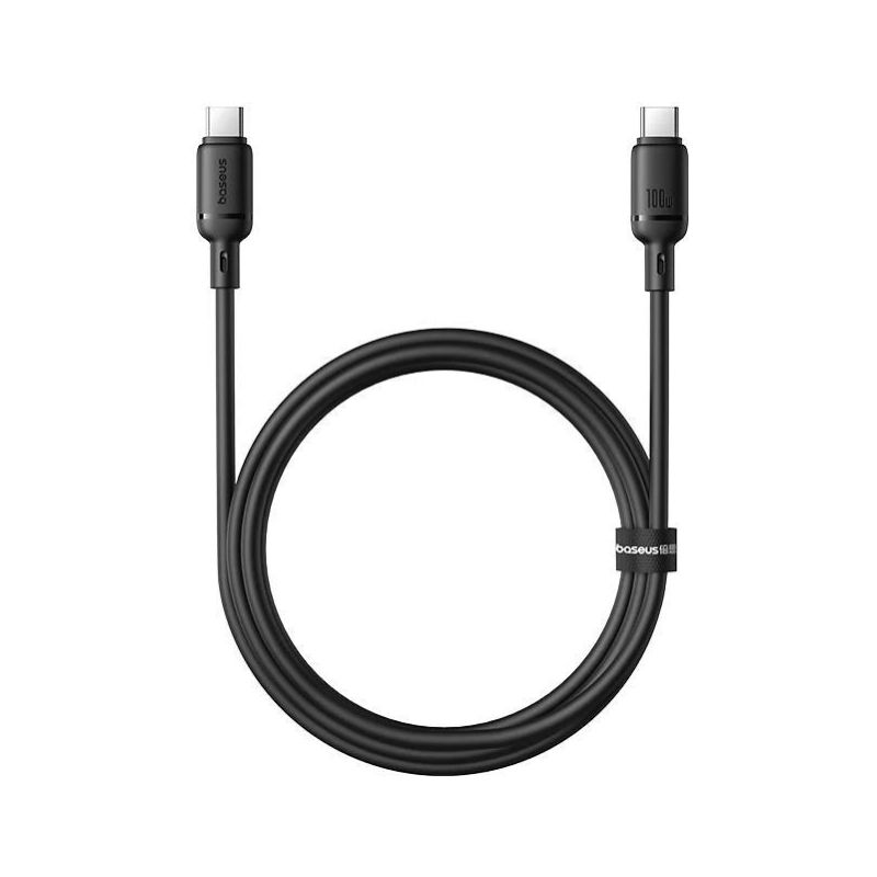 Baseus Silky USB-C/USB-C 1m 100W černý rychlonabíjecí kabel - 1