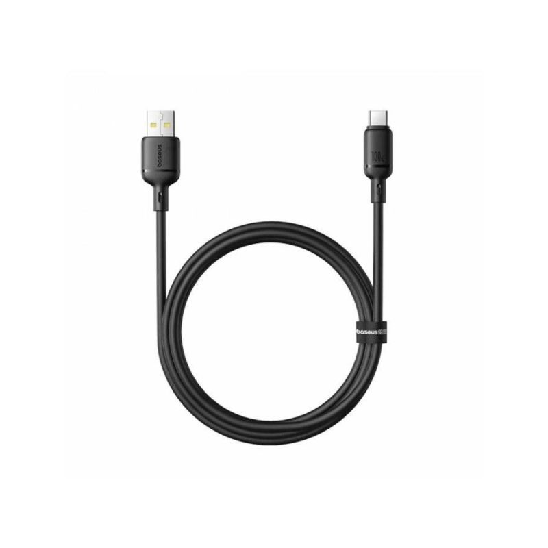 Baseus Silky USB-A/USB-C 1.2m 100W černý rychlonabíjecí kabel - 1