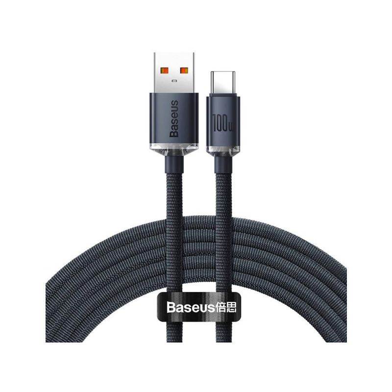 Baseus Cristal Shine USB-A/USB-C 1,2m 100W černý - 1