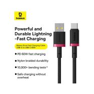 Baseus Dura USB-A/USB-C 1m 60W černo/červený - 8
