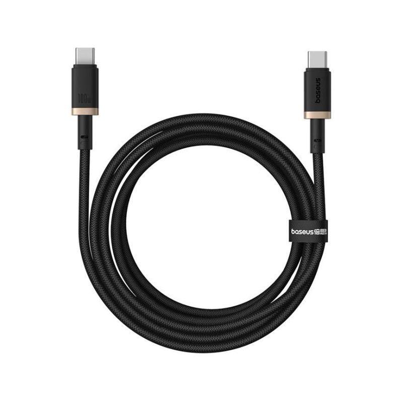 Baseus Dura USB-C/USB-C 2m 100W černo/zlatý rychlonabíjecí kabel - 1