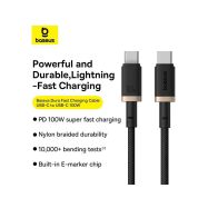 Baseus Dura USB-C/USB-C 2m 100W černo/zlatý rychlonabíjecí kabel - 7