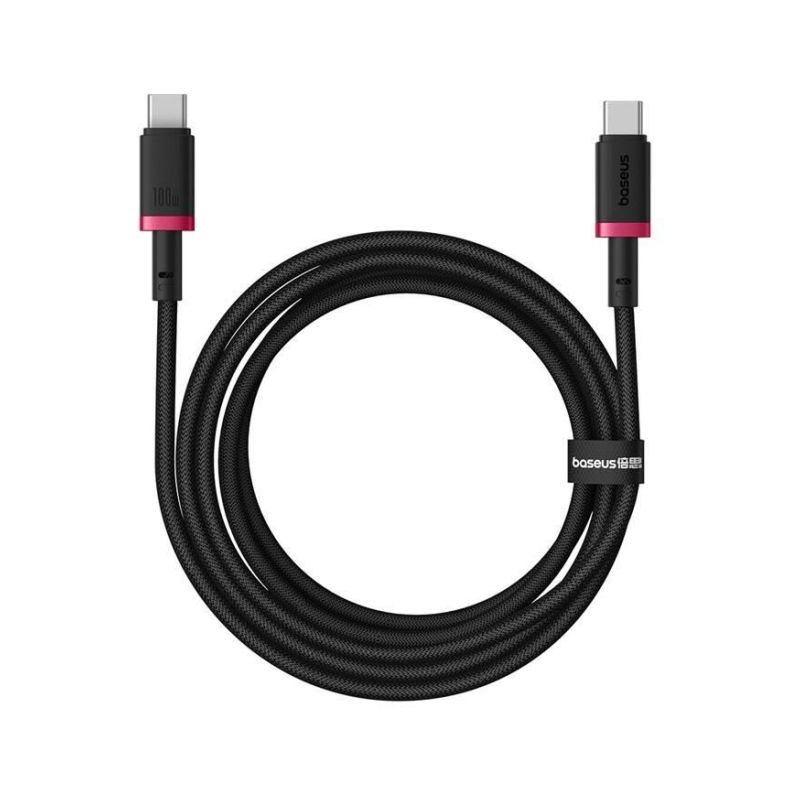 Baseus Dura USB-C/USB-C 2m 100W černo/červený rychlonabíjecí kabel - 1