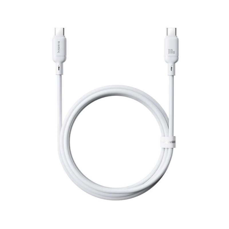 Baseus Silky USB-C/USB-C 1m 100W bílý rychlonabíjecí kabel - 1