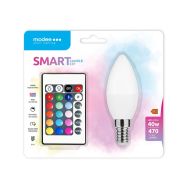 Modee E27 E14 svíčka RGB+4000K 4,9W/40W 470lm + dálkové ovládání (MSL-C4,9WE14RGB-R) - LED žárovka - 1