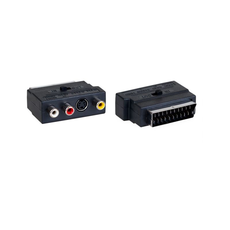 AQ KV201 - redukce Scart - 3xCINCH s přepinač - 1