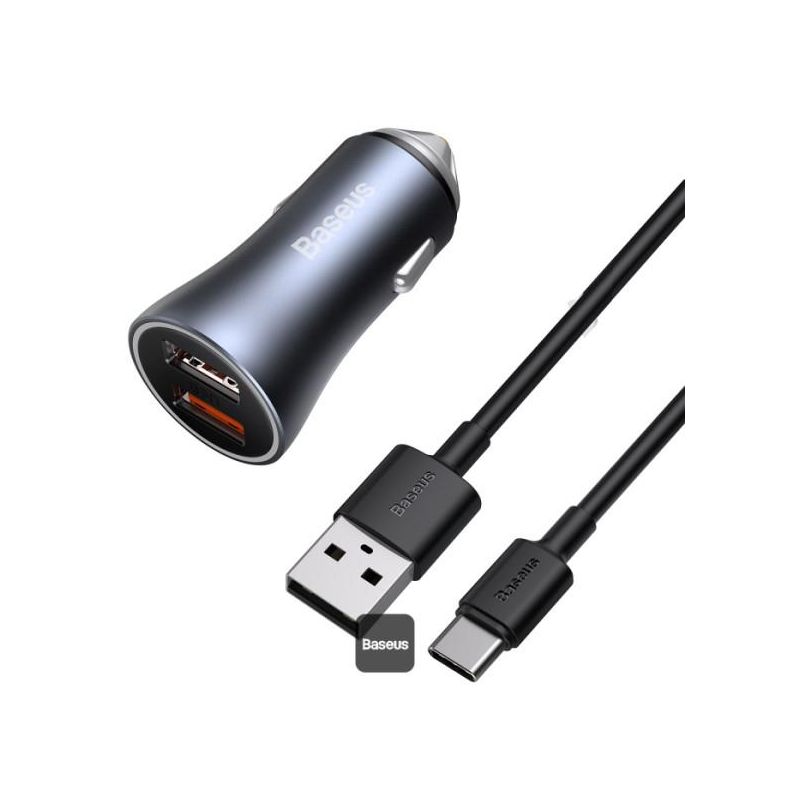Baseus TZCCJD-A0G 40W 2xUSB-A kabel USB-C 5A - nabíječka do auta - 1