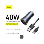 Baseus TZCCJD-A0G 40W 2xUSB-A kabel USB-C 5A - nabíječka do auta - 6