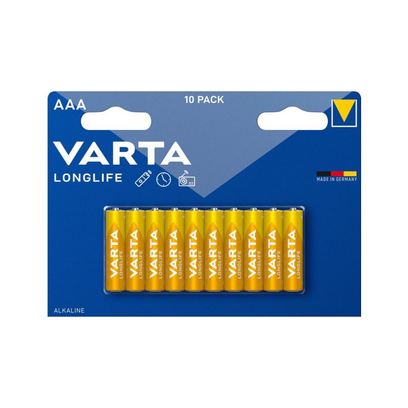 Varta LR03 Longlife AAA MN2400 1,5V - alkalické baterie 10ks blistr - 1