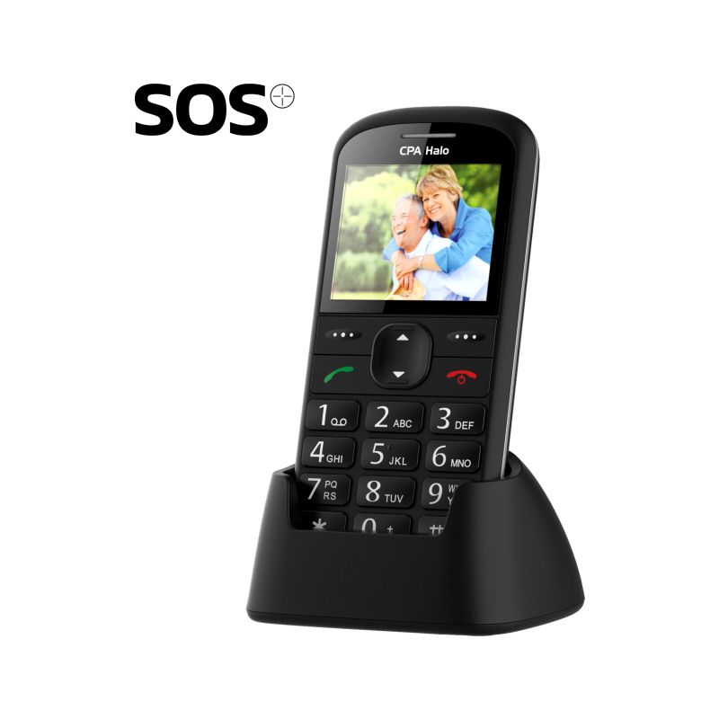 CPA Halo 21 černý mobilní telefon s nabíjecím stojánkem - 1
