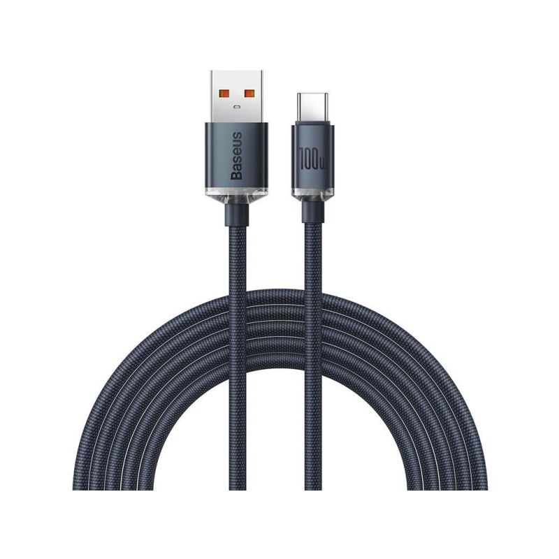 Baseus Crystal Shine USB-A/USB-C 2m 100W černý kabel - 1