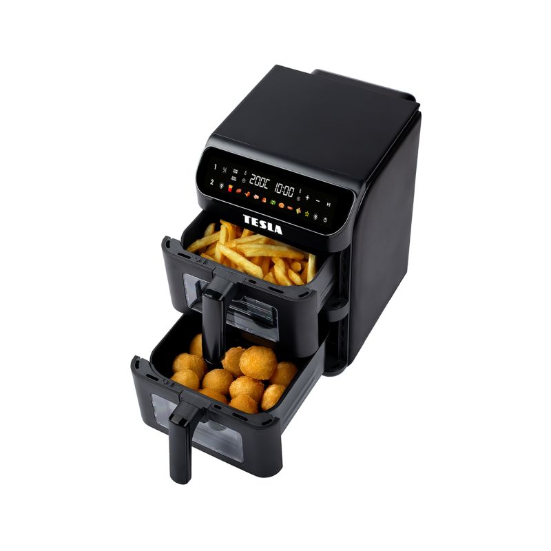 Tesla AirCook DualZone Q670 XXL - multifunkční duální digitální horkovzdušná fritéza 2 x 5 .5 litrů - 1