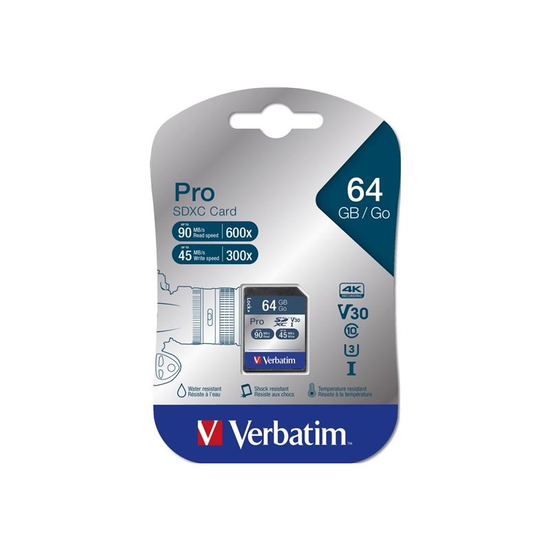 VERBATIM PRO 47022 SDXC 64 GB cl10 - 1