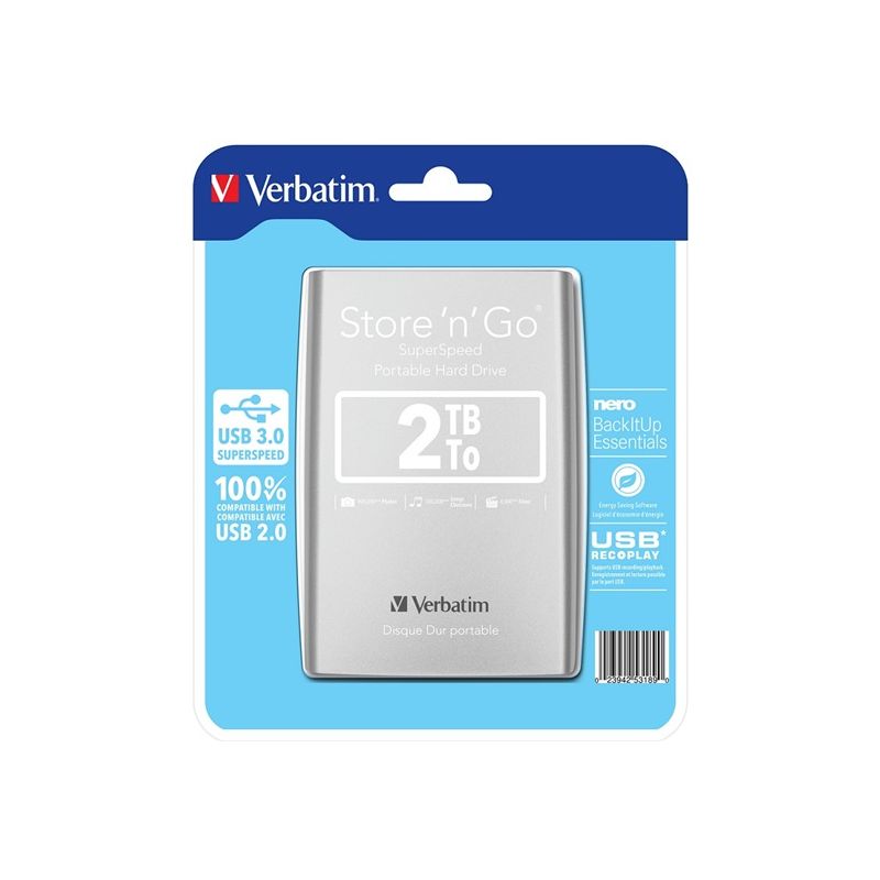 VERBATIM Store'n'Go 2TB Silver (53189) - 1