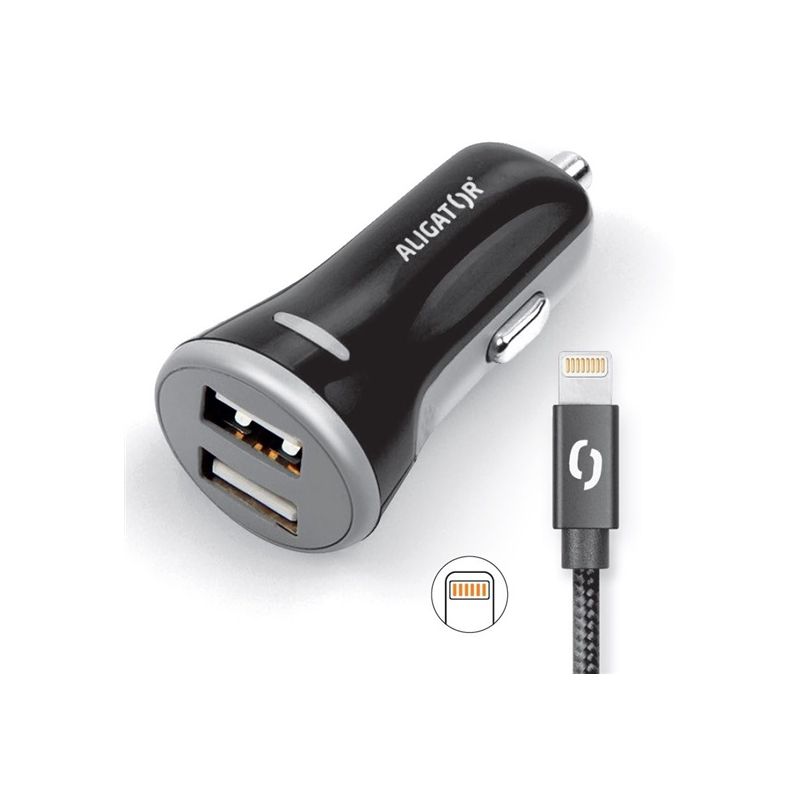 ALI AN 3,4A,2xUSB,Lightning,čern CHS0007 - 1