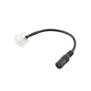 Napájecí kabel pro LED pásek 10mm s konektory, 2p + DC 2,1 x 5,5mm zásuvka, 15cm - 1
