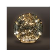 Solight LED skleněná vánoční koule, 20LED, měděná struktura, 3x AAA  - 1V230 - 1