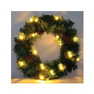 Solight vánoční věnec, průměr 40cm, 15x LED, IP44, 3x AA, časovač - 1V239 - 4