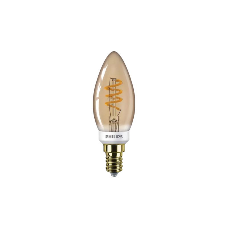 LED žárovka Philips E14 Vintage Classic svíčka B35 3,5-15W SRT4 2000K GOLD - 1