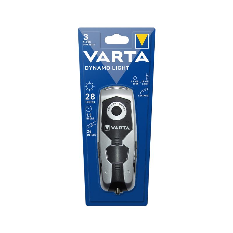 Svítilna VARTA 17680 DYNAMO, LED, nezávislá na bateriích, s kličkou 1min točení = 30min svícení, odolná - 1