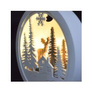 Solight LED dekorace závěsná, les a jelen, bílá a hnědá, 2x AAA - 1V223-A - 3