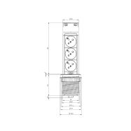 Solight USB výsuvný blok zásuvek, 3 zásuvky, plast, délka 1,5m, 3 x 1mm2, stříbrný - PP125 - 6