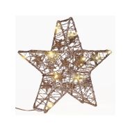 Solight vánoční hvězda glitter, zlatá, kovová, 14x LED, 2x AA - 1V240 - 1