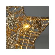 Solight vánoční hvězda glitter, zlatá, kovová, 14x LED, 2x AA - 1V240 - 3