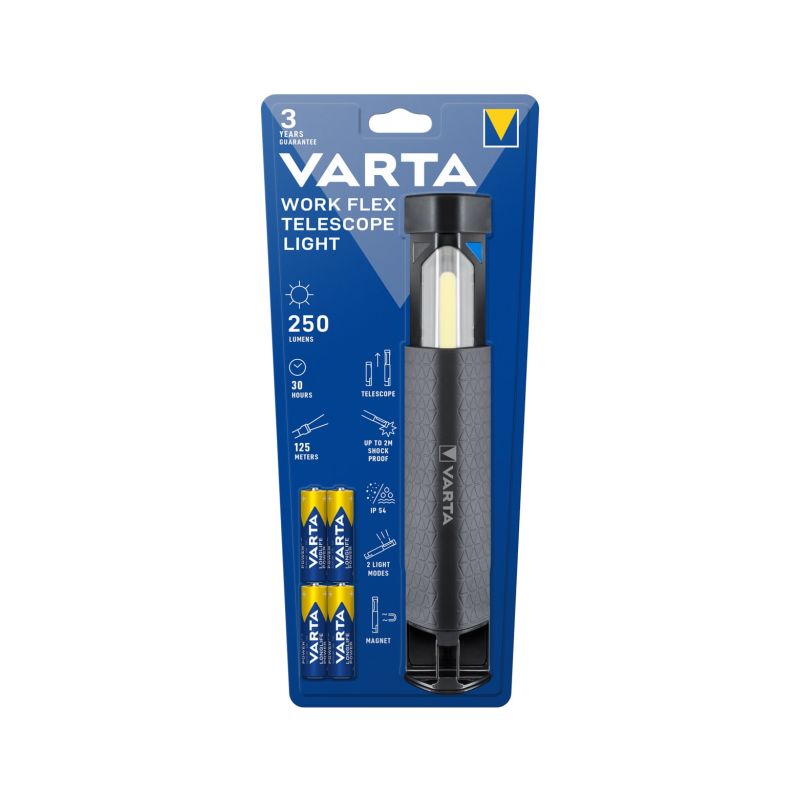 Svítilna VARTA 18646 LED5W + COB LED vč.4R6, WORK FLEX TELESCOPE LIGHT - 1 Svítilna VARTA 18646 LED5W + COB LED vč.4R6, WORK FLEX TELESCOPE LIGHT - 1