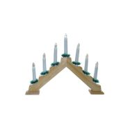 Vánoční svícen jehlan - DŘEVĚNÝ - přírodní - 1