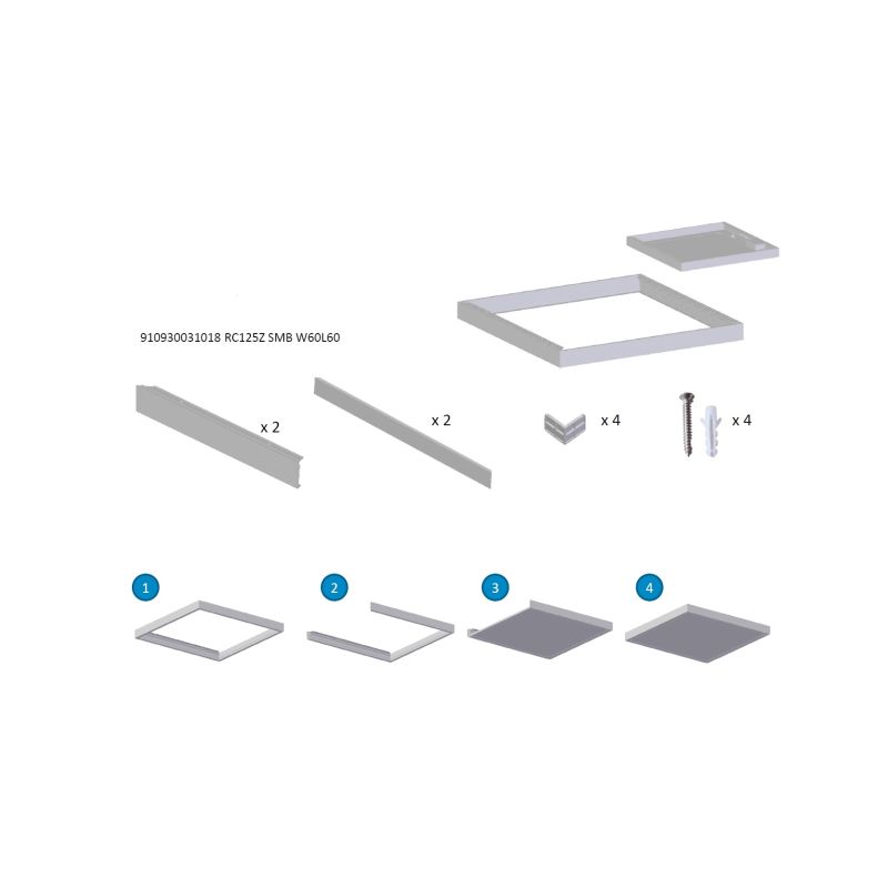 Sada pro instalaci LED panelů 60x60 pro přisazení  RC132Z SMB W60L60 - 1