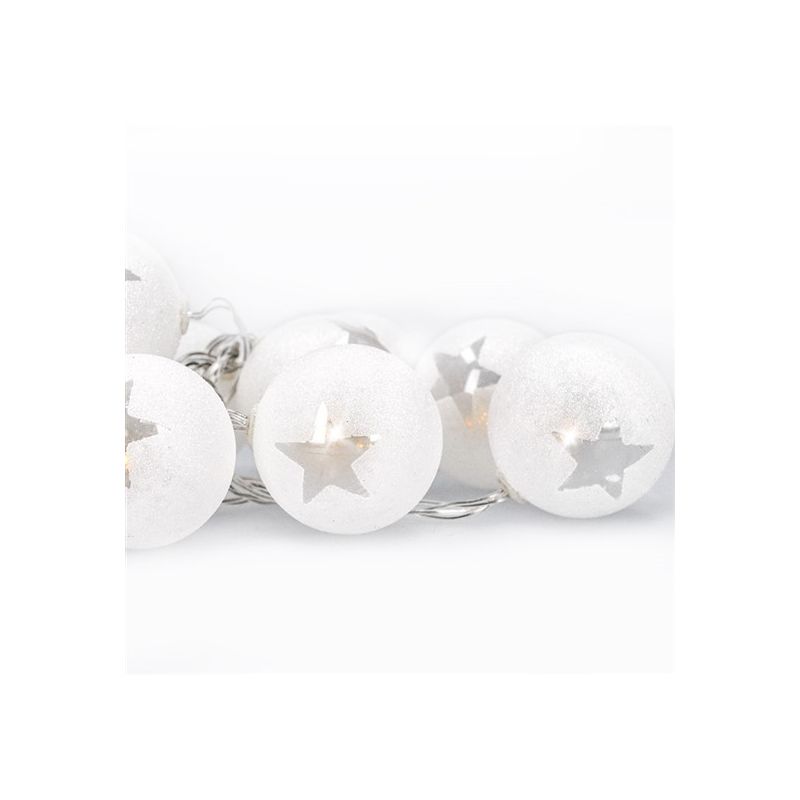 Solight LED řetěz vánoční koule, 10LED, 1m, 2x AA, časovač, IP20  - 1V226 - 1