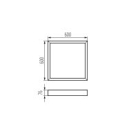 Rámeček hliníkový pro instalaci LED panelů, bílý, rozměr 600x600mm ADTR-H 76MM 6060 W - 2