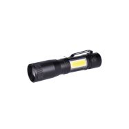Solight LED kovová svítilna, 150 +60lm, 3W + COB, AA, černá - WL115 - 1
