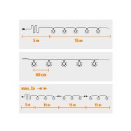 Solight LED venkovní řetěz s žárovkami, 25 žárovek, 15m+5m, 20W, teplá bílá - WO794 - 7