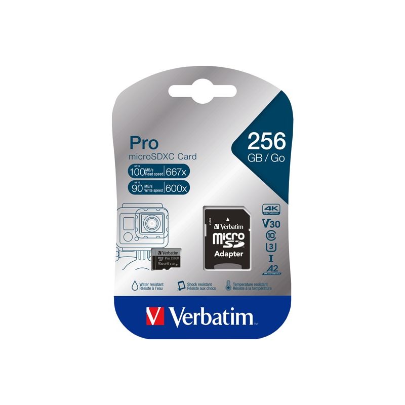 Verbatim Pro microSDXC 256GB V30 U3 - 1