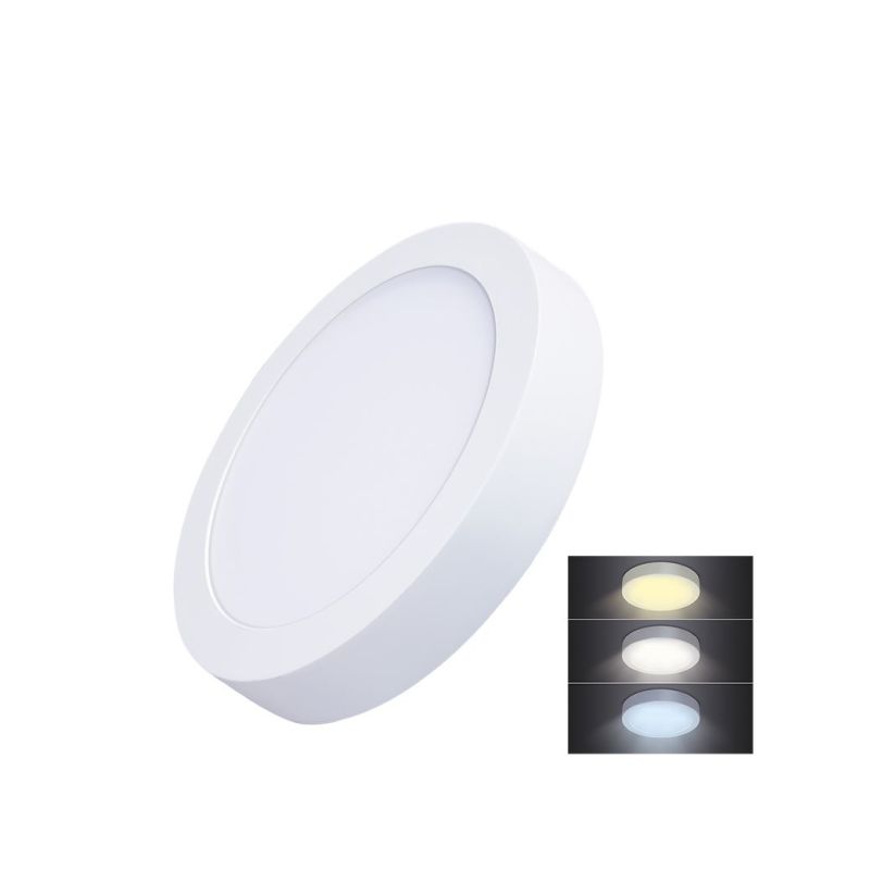 Solight LED mini panel CCT, přisazený, 18W, 1530lm, 3000K, 4000K, 6000K, kulatý - WD172 - 1