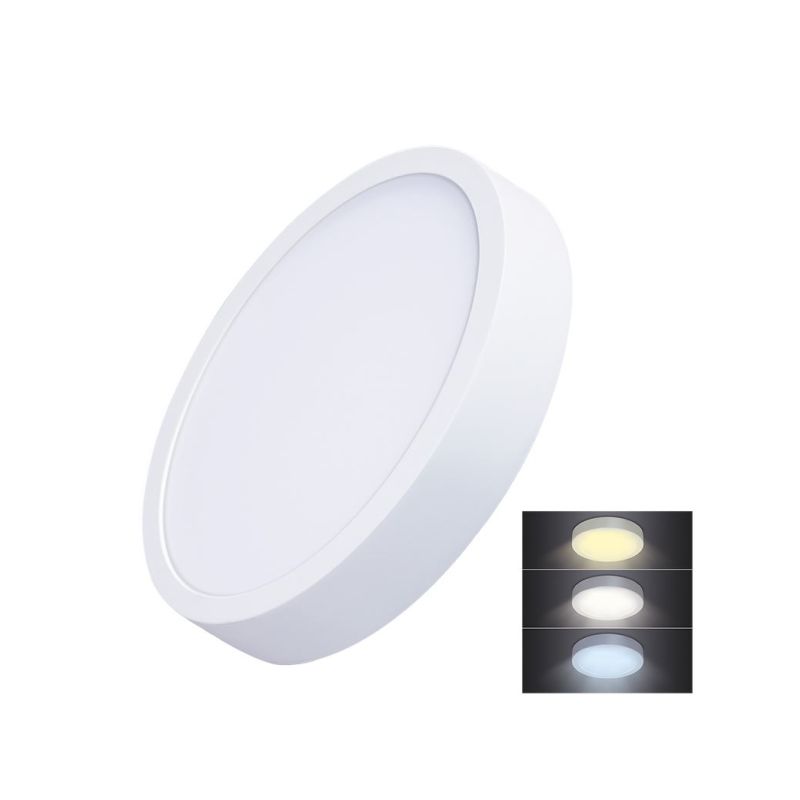 Solight LED mini panel CCT, přisazený, 24W, 1800lm, 3000K, 4000K, 6000K, kulatý - WD174 - 1