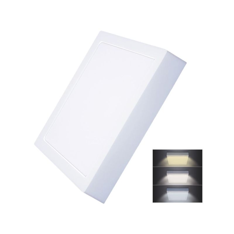 Solight LED mini panel CCT, přisazený, 24W, 1800lm, 3000K, 4000K, 6000K, čtvercový - WD175 - 1