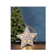 Solight LED vánoční hvězda, dřevěný dekor, 6LED, teplá bílá, 2x AAA - 1V45-S - 4