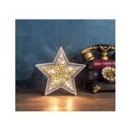 Solight LED vánoční hvězda, dřevěný dekor, 6LED, teplá bílá, 2x AAA - 1V45-S - 5