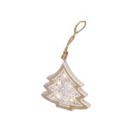 Solight LED vánoční stromek, dřevěný dekor, 6LED, teplá bílá, 2x AAA - 1V45-T - 1