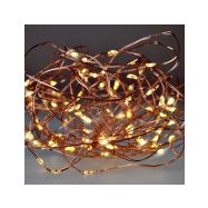Solight vánoční řetěz měděný, 50x mini LED, 5m, 3 x AA, teplé světlo - 1V56-WW - 1