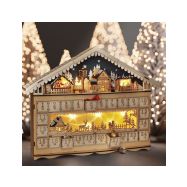 Solight LED adventní kalendář - horská chata, 10x LED, 50x40cm, 2x AA - 1V258 - 6