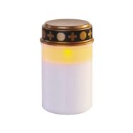 LED hřbitovní svíčka, 12,5 cm, 2x C, venkovní i vnitřní, vintage, časovač, bílá  DCCV21 - 1