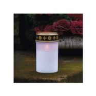 LED hřbitovní svíčka, 12,5 cm, 2x C, venkovní i vnitřní, vintage, časovač, bílá  DCCV21 - 7