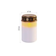 LED hřbitovní svíčka, 12,5 cm, 2x C, venkovní i vnitřní, vintage, časovač, bílá  DCCV21 - 8