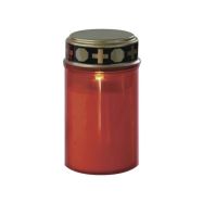 LED hřbitovní svíčka, 12,5 cm, 2x C, venkovní i vnitřní, vintage, soumrak.čidlo, červená  DCCV20 - 1